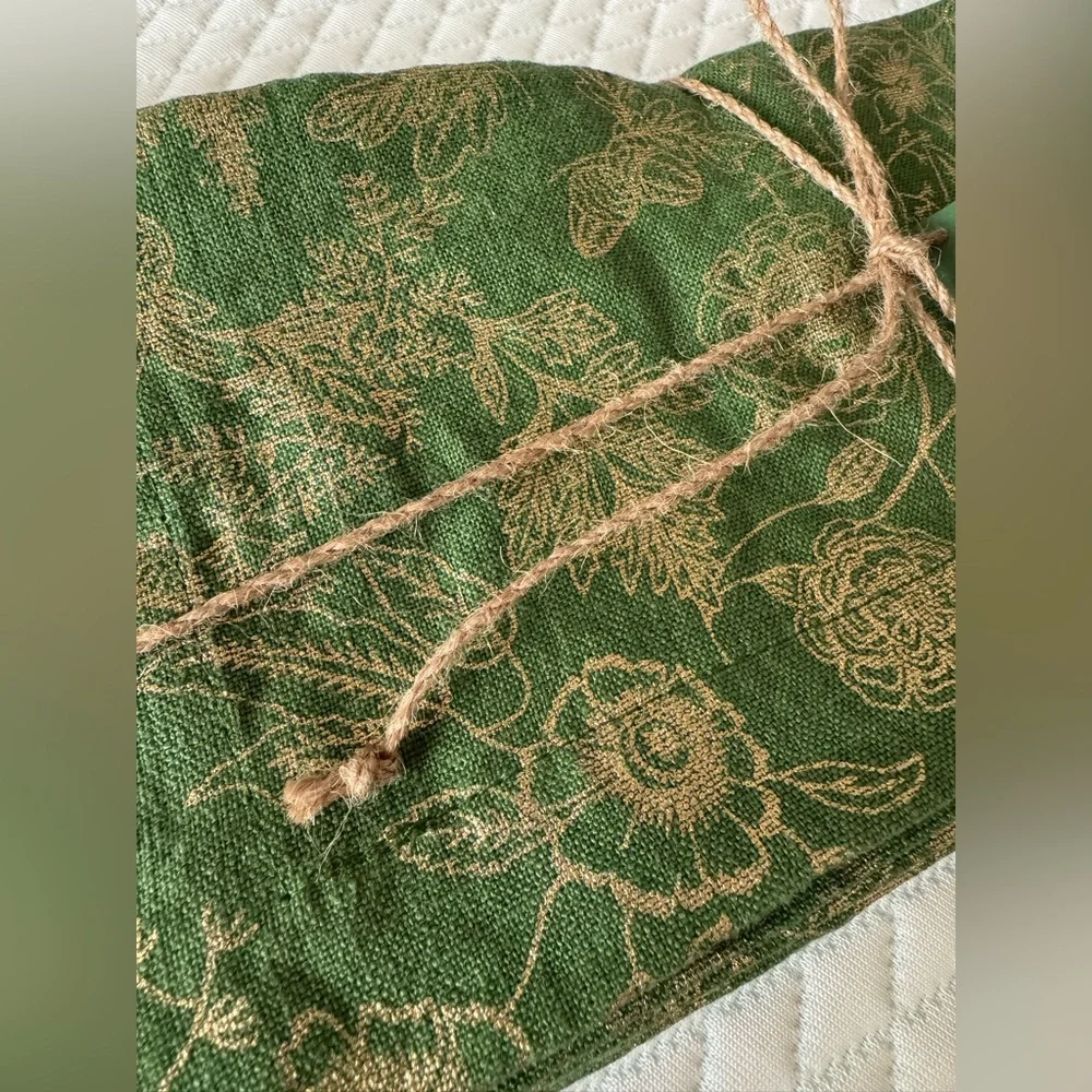 Sur La Table 100% Linen Autumn Botanical Lurex Napkins Set of 4